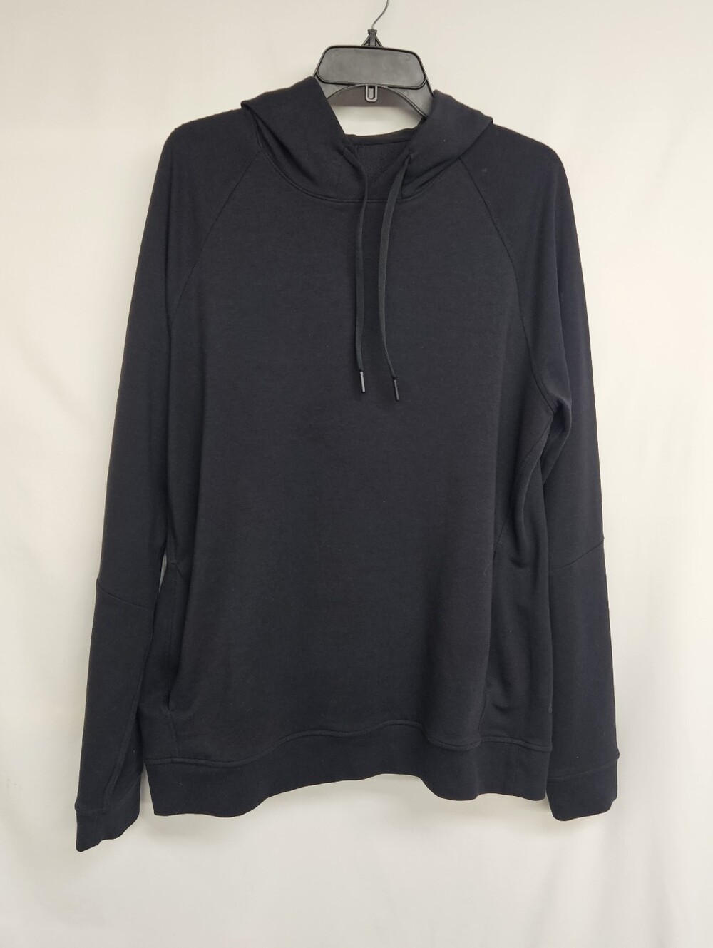 Lululemon At Ease Hoodie Men Large Black Double Knit Textured Active Ret $128
